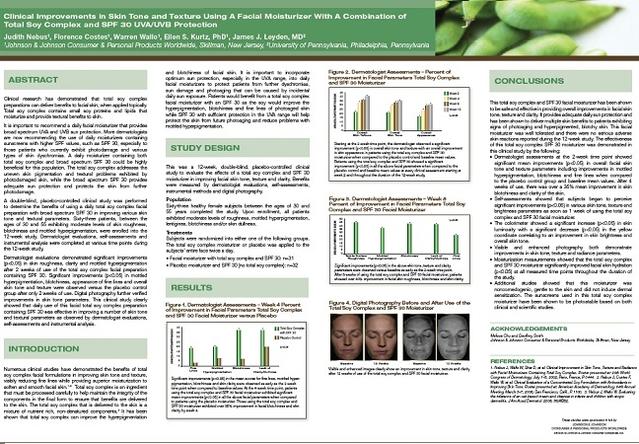 Clinical Improvements in Skin Tone and Texture Using A Facial Moisturizer With A Combination of Total Soy