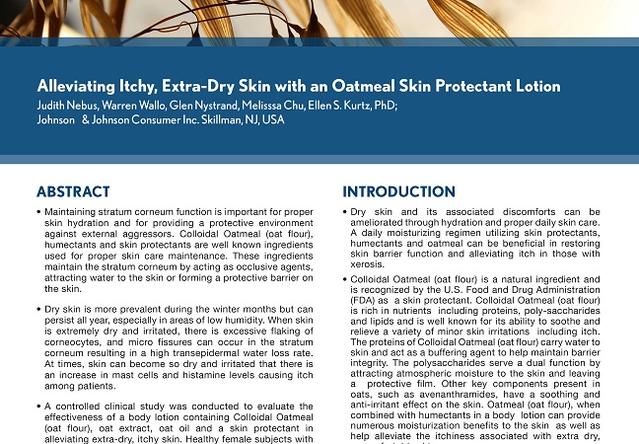 Alleviating Itchy, Extra Dry Skin with An Oatmeal Skin Protectant Lotion