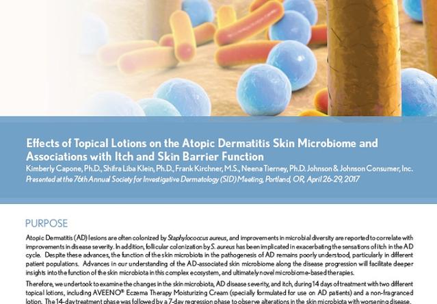 Effects of Lotions on the AD Skin Microbiome
